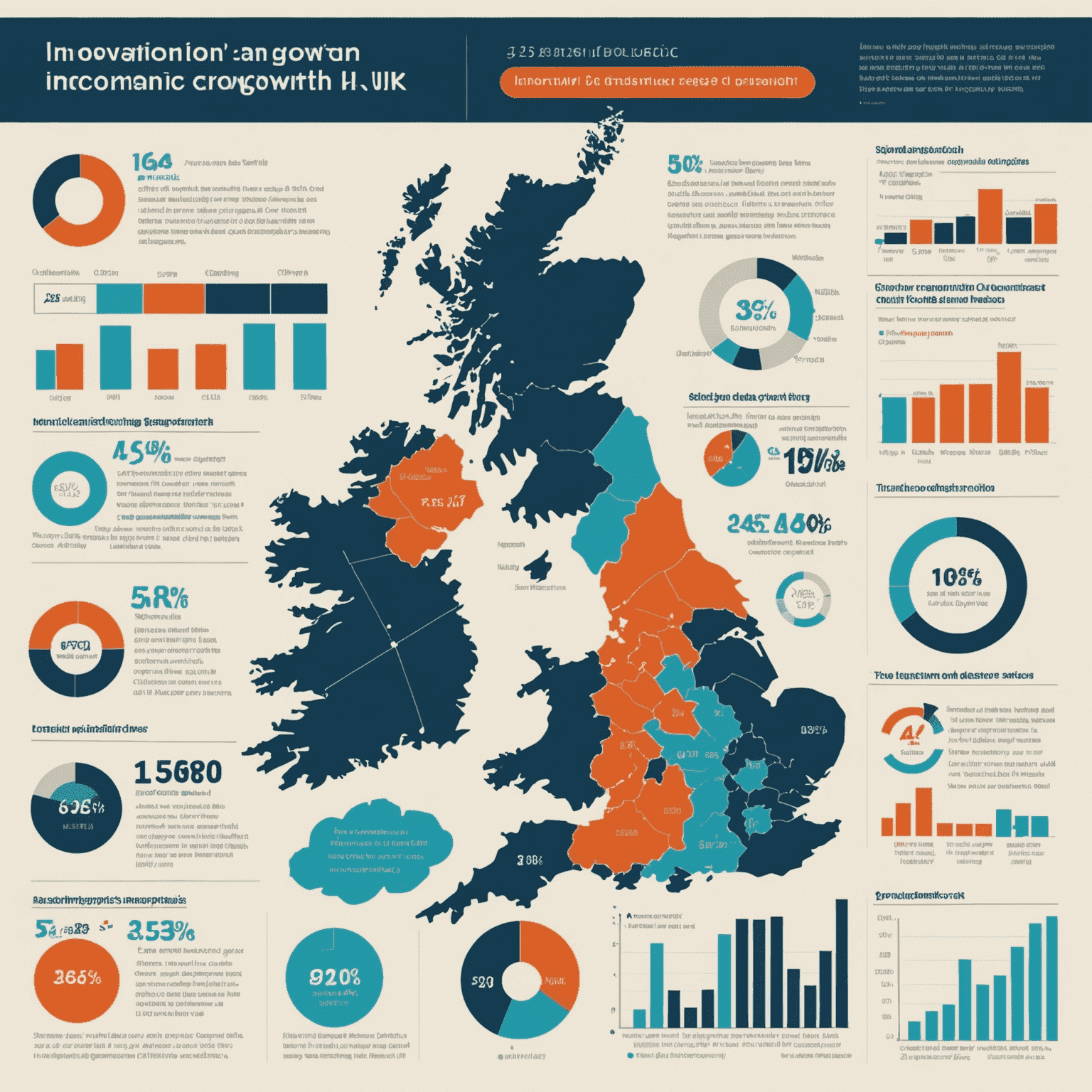 Infographic showing key statistics on innovation and economic growth in the UK